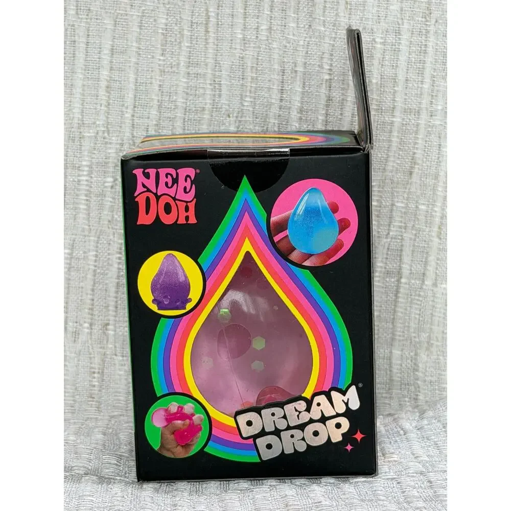 NeeDoh Pink DREAM DROP Glitter Teardrop NEE DOH Squishy 100% Authentic New